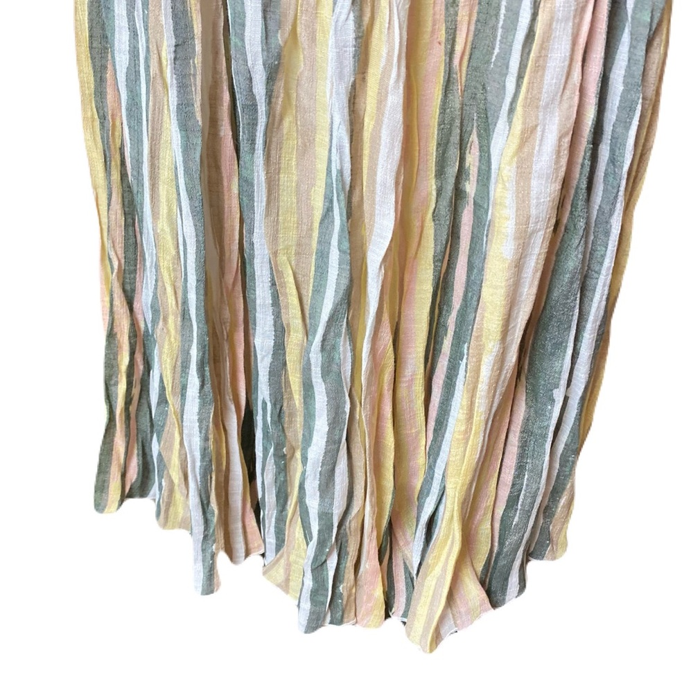 New Directions Gauze Maxi Length Rainbow Striped Pleated Skirt Women’s Medium - Picture 2 of 4